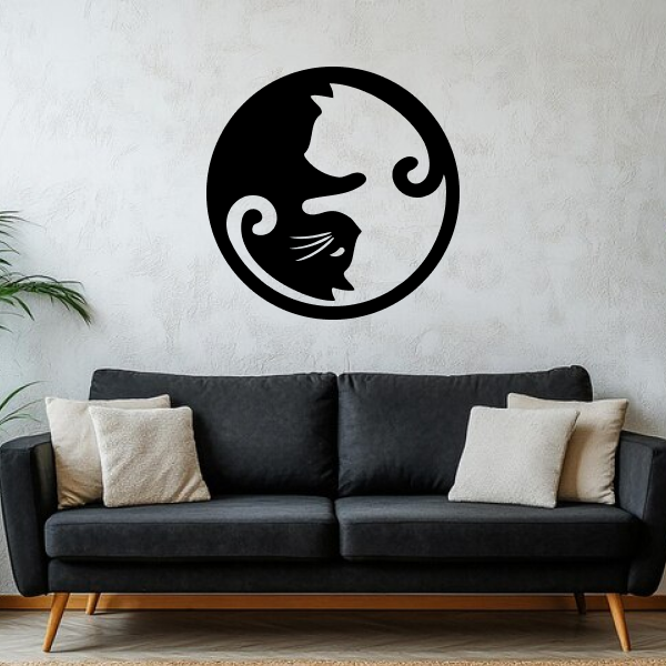 Cuddle Cat | Adorable Wooden Wall Art | Cozy Cat-Themed Home Décor | Perfect Wall Hanging for Cat Lovers