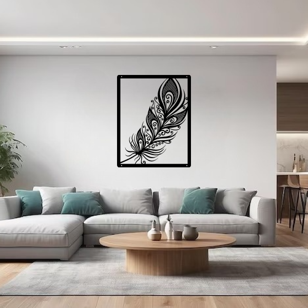 Unique Feather | Elegant Feather Wooden Wall Art | Nature-Inspired Wall Hanging | Stylish Décor for Living Room, Bedroom & Office