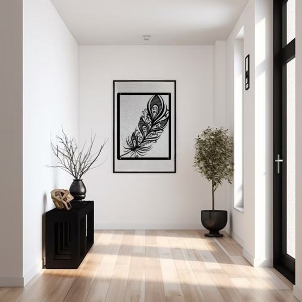 Unique Feather | Elegant Feather Wooden Wall Art | Nature-Inspired Wall Hanging | Stylish Décor for Living Room, Bedroom & Office