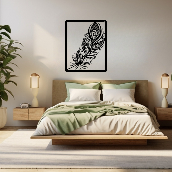 Unique Feather | Elegant Feather Wooden Wall Art | Nature-Inspired Wall Hanging | Stylish Décor for Living Room, Bedroom & Office