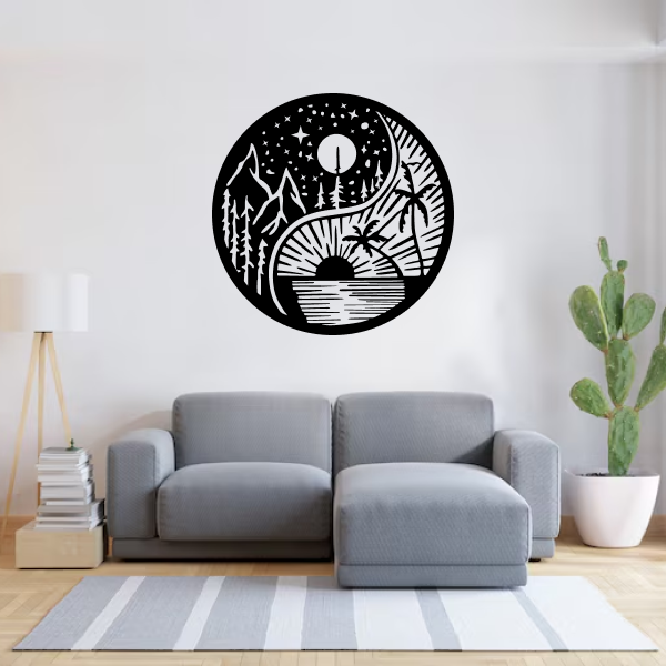 Sky Symphony | Celestial Wooden Wall Art | Dreamy Sky-Inspired Wall Hanging | Elegant MDF Wood Décor for Living Room, Bedroom & Office