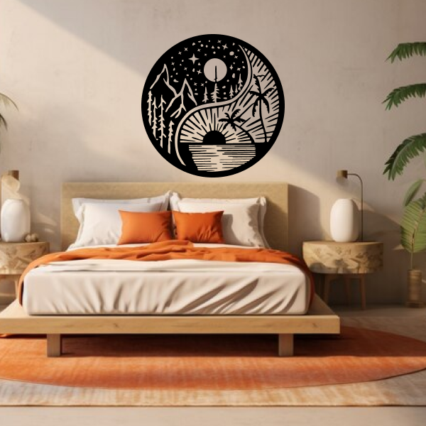 Sky Symphony | Celestial Wooden Wall Art | Dreamy Sky-Inspired Wall Hanging | Elegant MDF Wood Décor for Living Room, Bedroom & Office