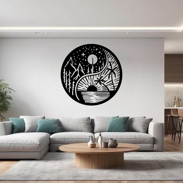 Sky Symphony | Celestial Wooden Wall Art | Dreamy Sky-Inspired Wall Hanging | Elegant MDF Wood Décor for Living Room, Bedroom & Office