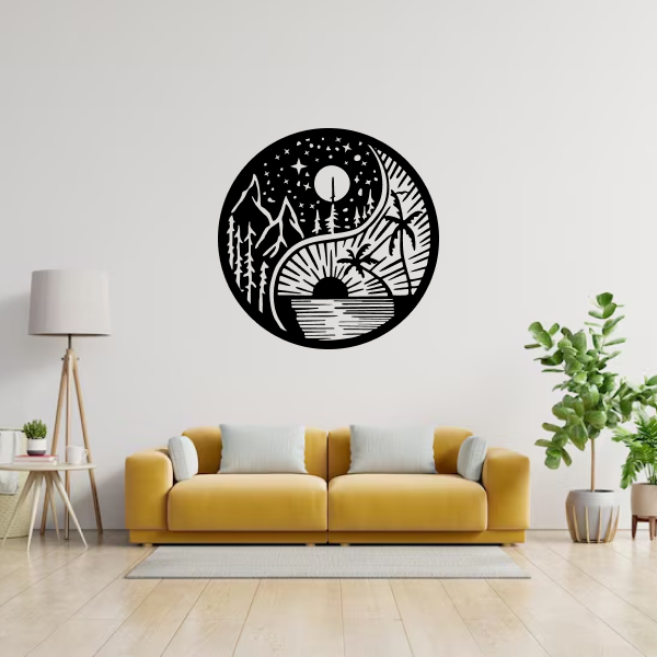 Sky Symphony | Celestial Wooden Wall Art | Dreamy Sky-Inspired Wall Hanging | Elegant MDF Wood Décor for Living Room, Bedroom & Office