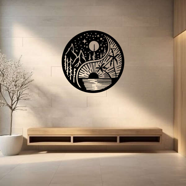 Sky Symphony | Celestial Wooden Wall Art | Dreamy Sky-Inspired Wall Hanging | Elegant MDF Wood Décor for Living Room, Bedroom & Office