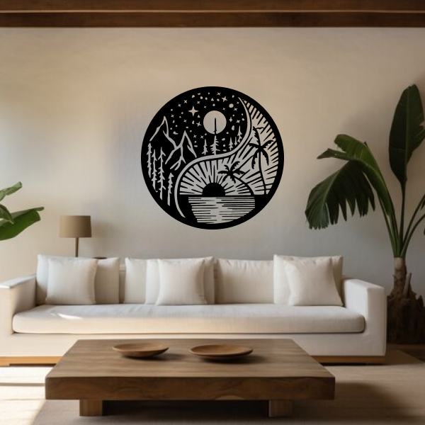 Sky Symphony | Celestial Wooden Wall Art | Dreamy Sky-Inspired Wall Hanging | Elegant MDF Wood Décor for Living Room, Bedroom & Office