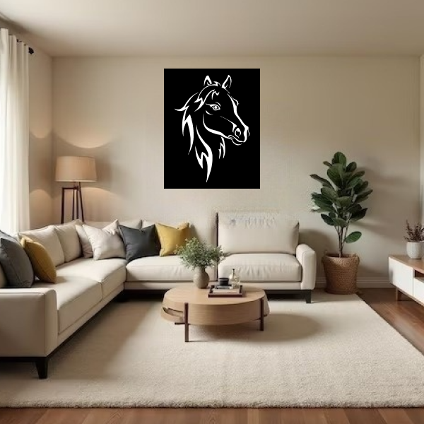 Majestic Horse Spirit | Horse Wall Art | Equestrian-Themed Wooden Décor | Stallion Wall Hanging for Living Room, Office & Farmhouse