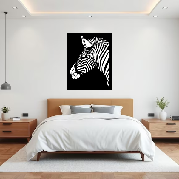 Stripes of the Savanna | Majestic Zebra Wooden Wall Art | Wildlife-Inspired Home Décor | African Safari Animal Wall Hanging for Living Room, Office & Bedroom