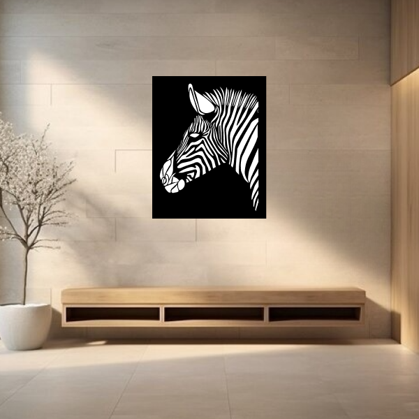 Stripes of the Savanna | Majestic Zebra Wooden Wall Art | Wildlife-Inspired Home Décor | African Safari Animal Wall Hanging for Living Room, Office & Bedroom