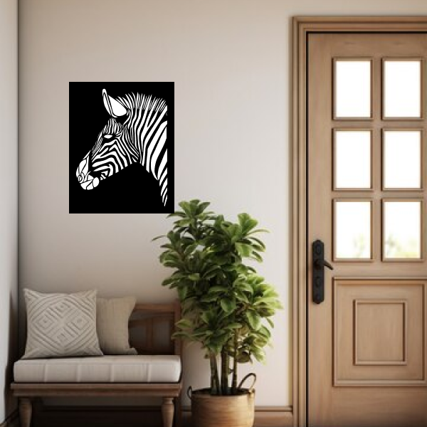 Stripes of the Savanna | Majestic Zebra Wooden Wall Art | Wildlife-Inspired Home Décor | African Safari Animal Wall Hanging for Living Room, Office & Bedroom