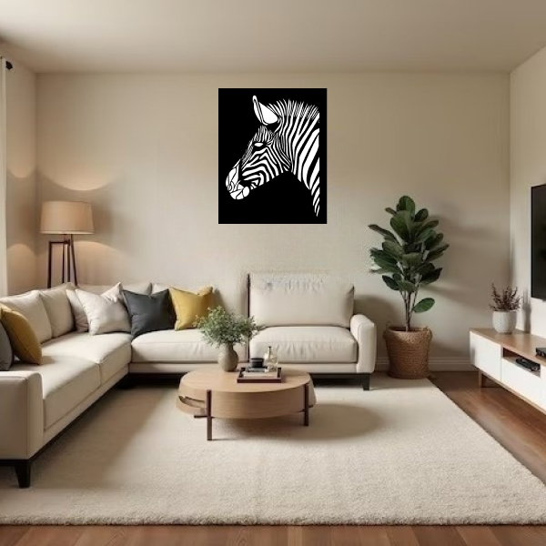 Stripes of the Savanna | Majestic Zebra Wooden Wall Art | Wildlife-Inspired Home Décor | African Safari Animal Wall Hanging for Living Room, Office & Bedroom