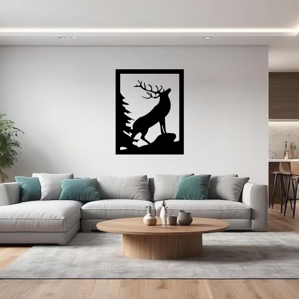 Magical Deer | Elegant Wooden Wall Art | Wildlife-Inspired Home Décor | Nature-Themed Wall Hanging for Living Room, Office & Bedroom