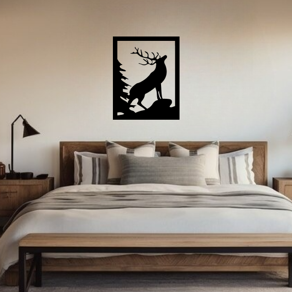 Magical Deer | Elegant Wooden Wall Art | Wildlife-Inspired Home Décor | Nature-Themed Wall Hanging for Living Room, Office & Bedroom