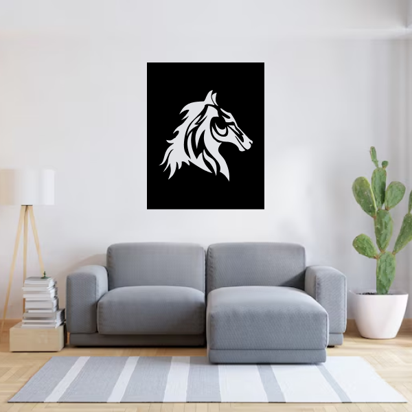 Noble Horse Heart | Majestic Horse Wooden Wall Art | Equestrian-Themed Wall Hanging | Rustic & Modern Home Décor