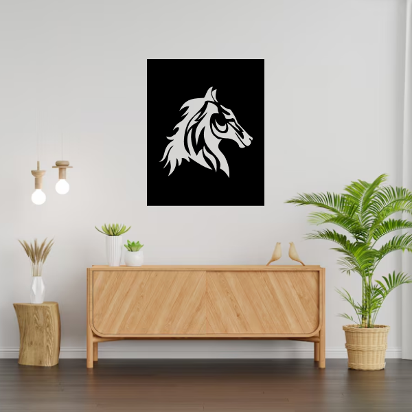Noble Horse Heart | Majestic Horse Wooden Wall Art | Equestrian-Themed Wall Hanging | Rustic & Modern Home Décor
