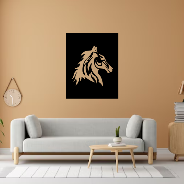 Noble Horse Heart | Majestic Horse Wooden Wall Art | Equestrian-Themed Wall Hanging | Rustic & Modern Home Décor