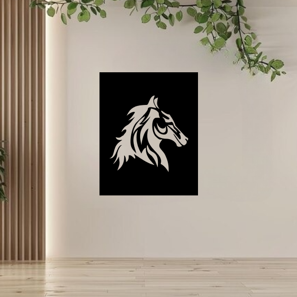 Noble Horse Heart | Majestic Horse Wooden Wall Art | Equestrian-Themed Wall Hanging | Rustic & Modern Home Décor