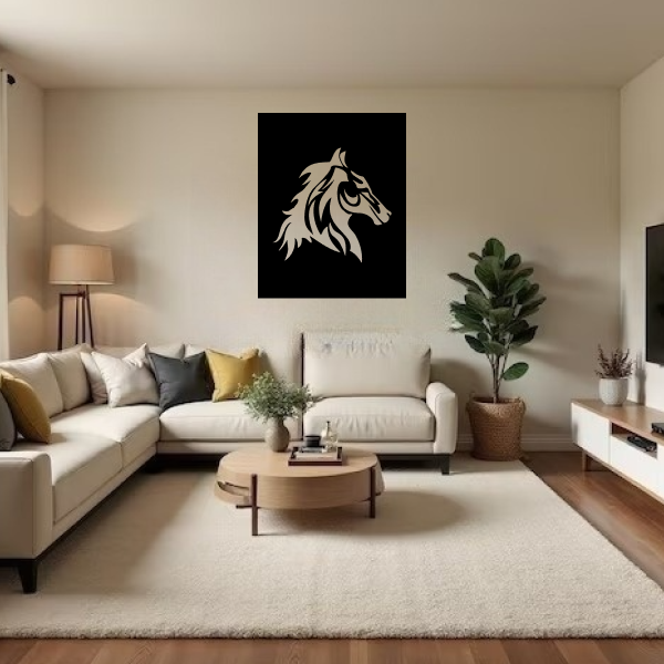 Noble Horse Heart | Majestic Horse Wooden Wall Art | Equestrian-Themed Wall Hanging | Rustic & Modern Home Décor