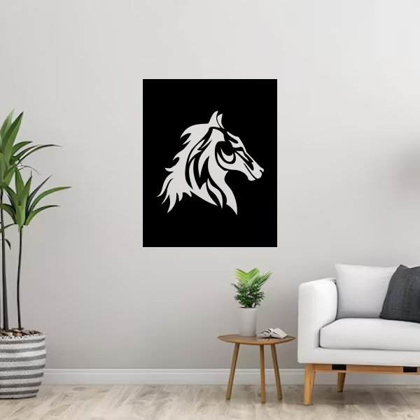 Noble Horse Heart | Majestic Horse Wooden Wall Art | Equestrian-Themed Wall Hanging | Rustic & Modern Home Décor