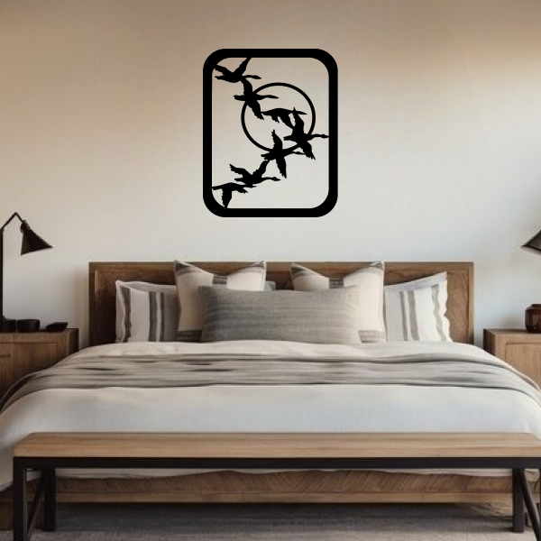 Group of Birds | Elegant Bird Wall Art | Nature-Inspired Wooden Wall Hanging | Flying Birds Home & Office Décor | Black MDF Wall Art for Living Room & Bedroom