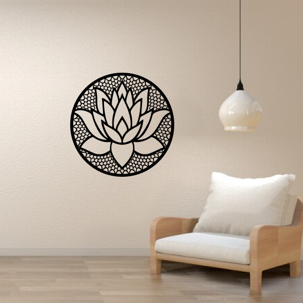 Graceful Lotus Flower | Elegant Floral Wooden Wall Art | Spiritual Lotus Décor | Meditation & Home Wall Hanging for Living Room, Bedroom & Office