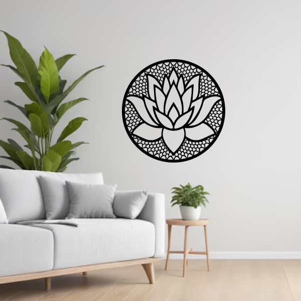 Graceful Lotus Flower | Elegant Floral Wooden Wall Art | Spiritual Lotus Décor | Meditation & Home Wall Hanging for Living Room, Bedroom & Office