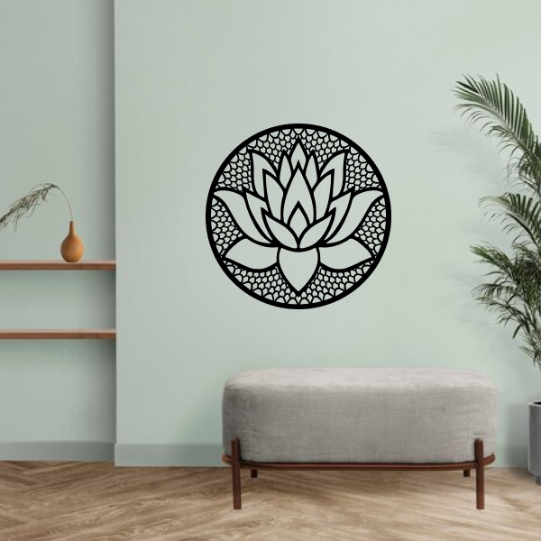 Graceful Lotus Flower | Elegant Floral Wooden Wall Art | Spiritual Lotus Décor | Meditation & Home Wall Hanging for Living Room, Bedroom & Office