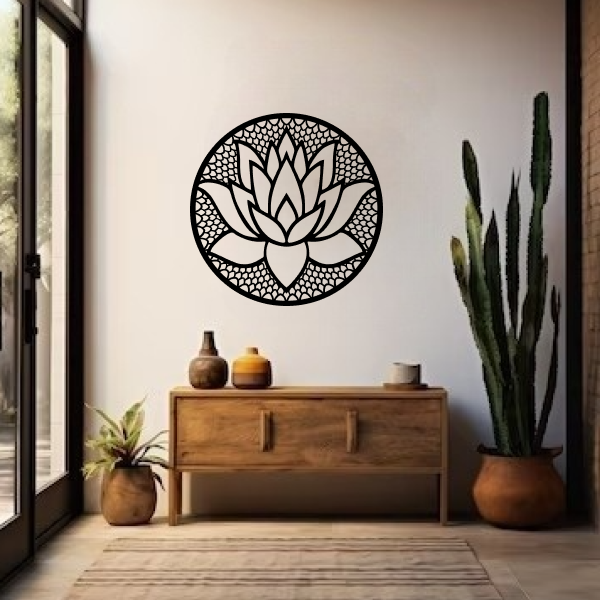 Graceful Lotus Flower | Elegant Floral Wooden Wall Art | Spiritual Lotus Décor | Meditation & Home Wall Hanging for Living Room, Bedroom & Office