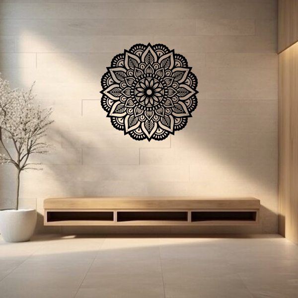 Lotus Blossom Harmony | Elegant Wooden Wall Art | Sacred Floral Décor | Meditation & Spiritual Wall Hanging for Home, Temple & Yoga Spaces