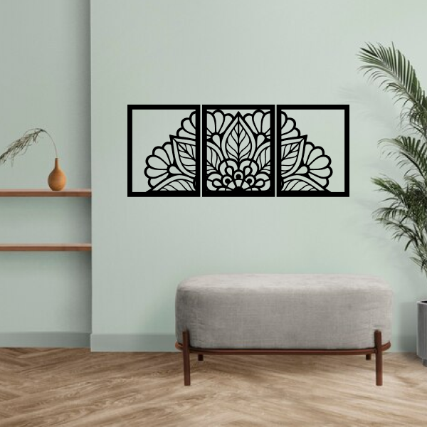 Radiant Petals | Floral Wooden Wall Art | Decorative Wall Hanging for Living Room & Bedroom | Nature-Inspired Home Décor
