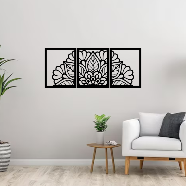 Radiant Petals | Floral Wooden Wall Art | Decorative Wall Hanging for Living Room & Bedroom | Nature-Inspired Home Décor