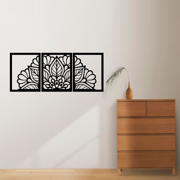 Radiant Petals | Floral Wooden Wall Art | Decorative Wall Hanging for Living Room & Bedroom | Nature-Inspired Home Décor
