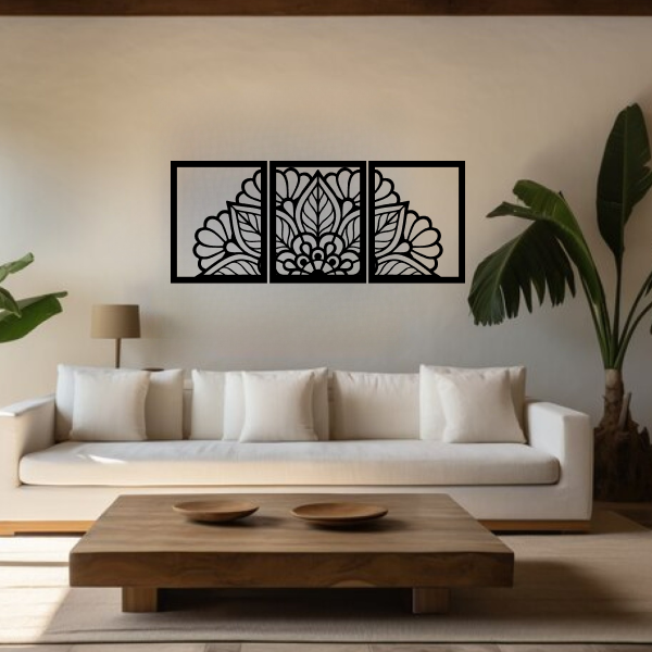 Radiant Petals | Floral Wooden Wall Art | Decorative Wall Hanging for Living Room & Bedroom | Nature-Inspired Home Décor