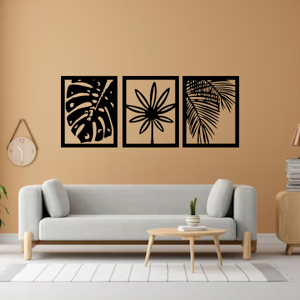 Petal Fragments | Elegant Floral Wooden Wall Art | Nature-Inspired Wall Hanging | Artistic Flower Décor for Home & Office