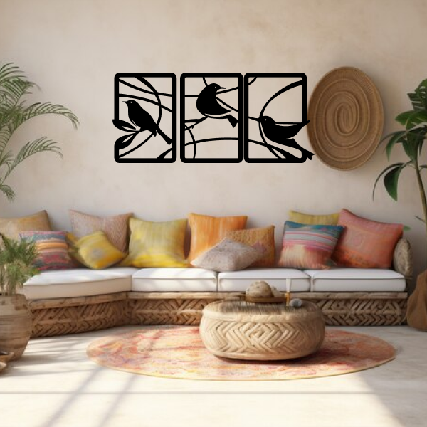 Birds of Paradise | Elegant Wooden Wall Art | Nature-Inspired Bird Wall Hanging | Tropical Home & Office Décor