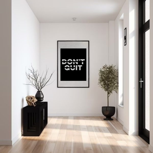 Don't Quit | Motivational Wooden Wall Art | Inspirational Wall Hanging for Office & Home | Success Quote Décor
