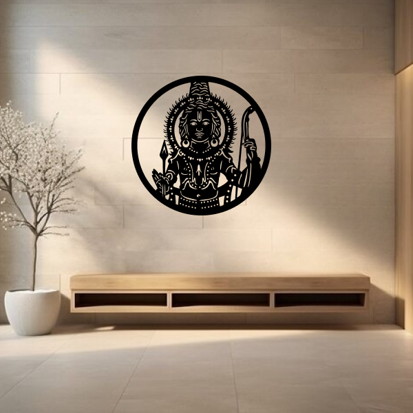 Sri Ram Wall Art | Divine Lord Ram Wooden Wall Art | Ram Mandir Wall Hanging | Jai Shri Ram Spiritual Décor for Home & Temple