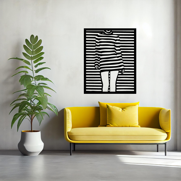 The Illusionary Body | Abstract Wooden Wall Art | Optical Illusion Wall Hanging | Modern Geometric Décor for Living Room, Office & Meditation Space