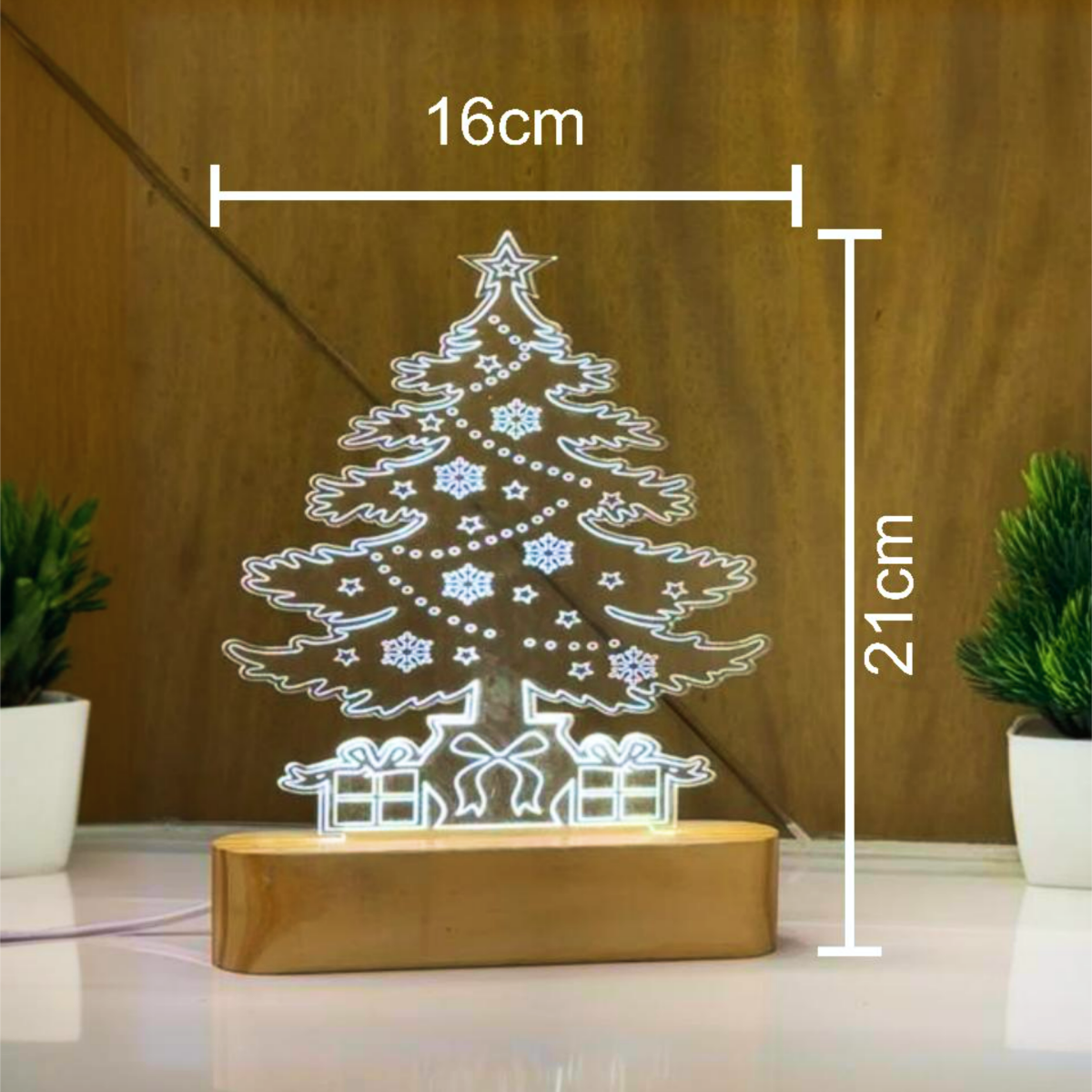 Christmas-Ready Acrylic LED Lamp