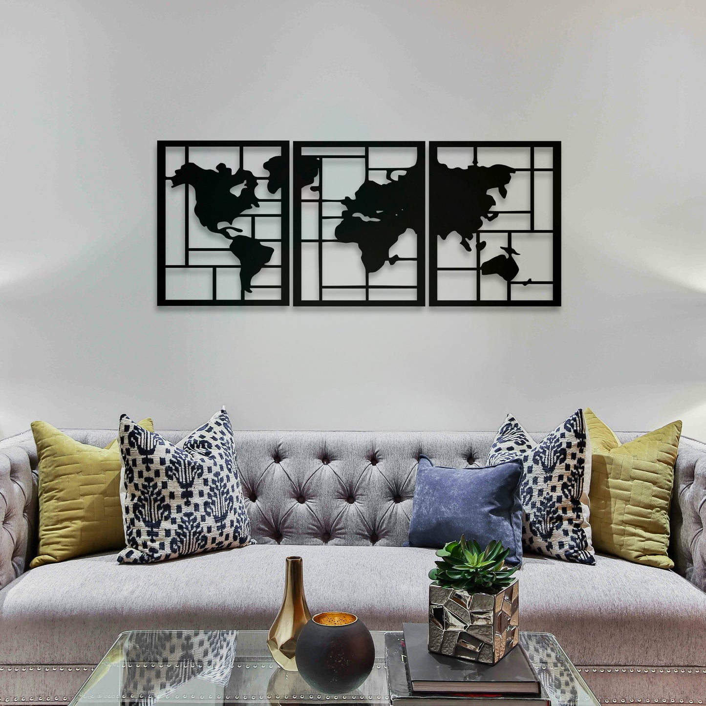 Global Canvas | World Map Wooden Wall Art | Travel-Inspired Wall Décor | Modern MDF Wood Hanging for Home, Office & Study Room