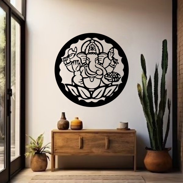 Divine Ganapati Sculpture | Lord Ganesha Wooden Wall Art | Spiritual Hindu Décor | Ganpati Bappa Wall Hanging for Home, Office & Mandir