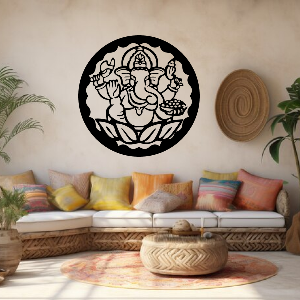 Divine Ganapati Sculpture | Lord Ganesha Wooden Wall Art | Spiritual Hindu Décor | Ganpati Bappa Wall Hanging for Home, Office & Mandir