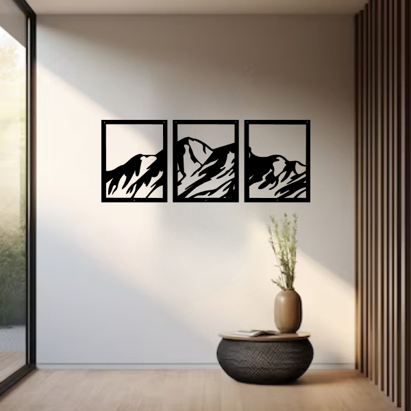 Mountain Majesty | Breathtaking Mountain Wooden Wall Art | Nature-Inspired Wall Hanging | Adventure & Wilderness Décor for Home, Office & Cabin