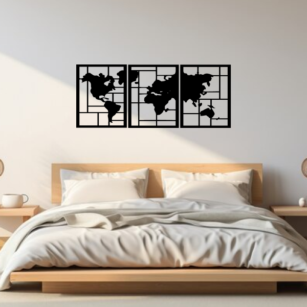 Global Canvas | World Map Wooden Wall Art | Travel-Inspired Wall Décor | Modern MDF Wood Hanging for Home, Office & Study Room