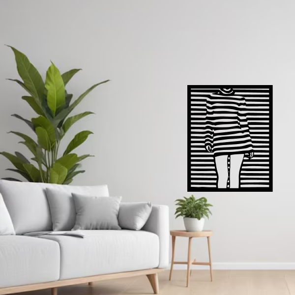 The Illusionary Body | Abstract Wooden Wall Art | Optical Illusion Wall Hanging | Modern Geometric Décor for Living Room, Office & Meditation Space